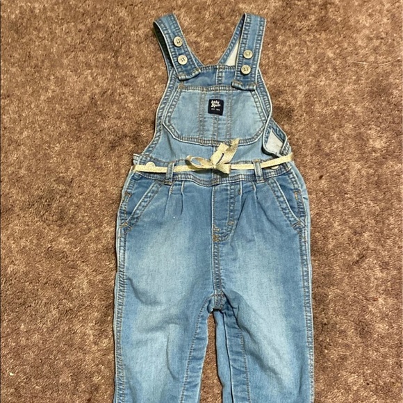 Denim Overalls with Belt - Picture 2 of 4